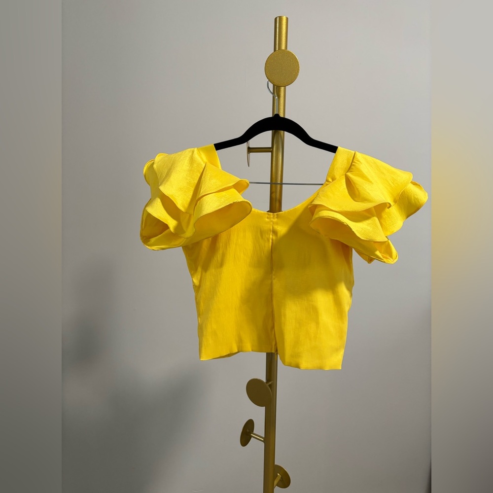 ANDREA ROSSI Yellow Women's Top - Picture 2 of 3